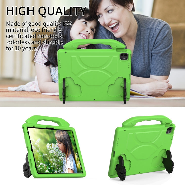 For iPad Pro 12.9 2022 / 2021 / 2020 Children EVA Shockproof Tablet Case with Thumb Bracket(Green) - iPad Pro 12.9 (2022/2021) Cases by buy2fix | Online Shopping UK | buy2fix