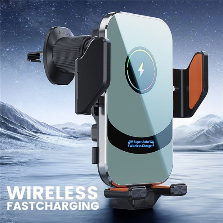 X16 Car Smart Sensor Phone Holder Magnetic Phone Mount Automatic Wireless Charger(Silver) - Wireless Charger Holders by buy2fix | Online Shopping UK | buy2fix