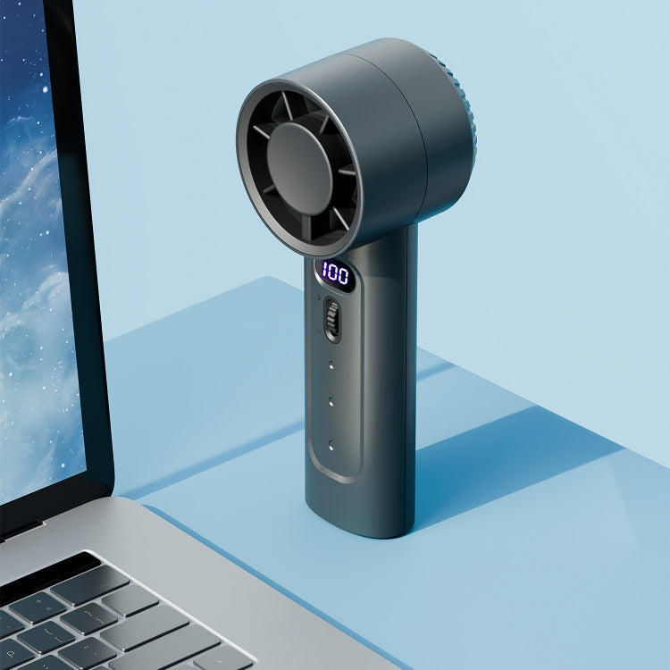 FC1 100 Wind Speed Levels Summer Cooler Desktop Fan Turbine Handheld Fan(Black) by buy2fix