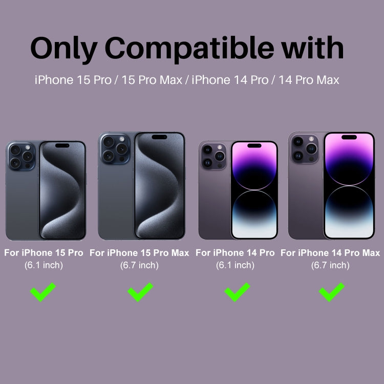 For iPhone 15 Pro / 15 Pro Max NORTHJO 2 Set 6pcs Camera Lens Protector Glitter Metal Ring Film(Purple) by NORTHJO
