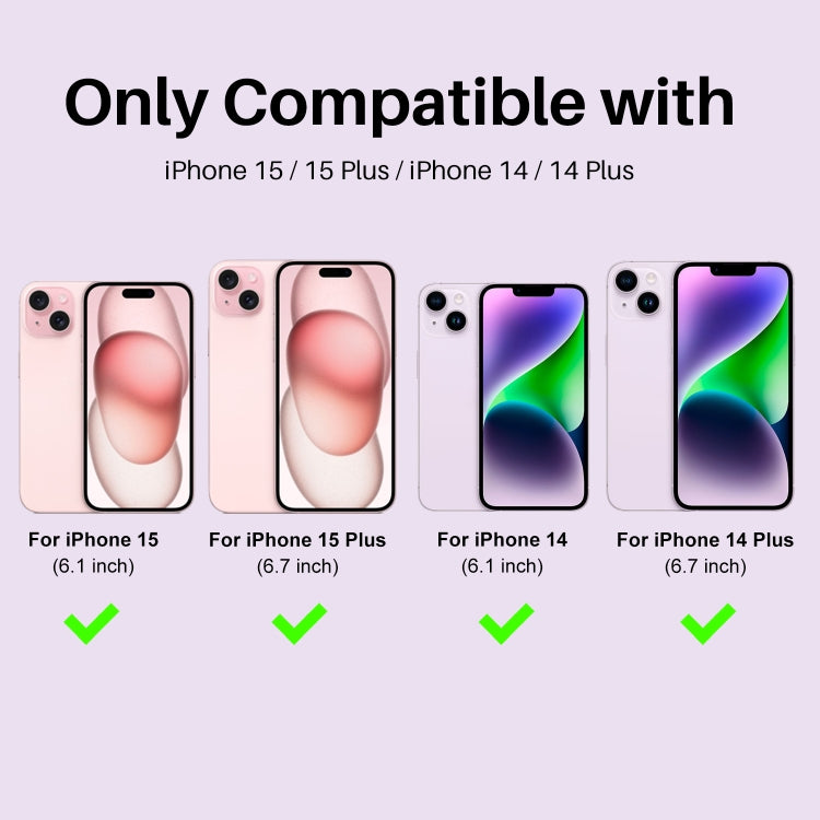 For iPhone 15 / 15 Plus / 14 / 14 Plus NORTHJO 3 Set 6pcs Camera Lens Protector Glitter Metal Ring Film(Purple) - iPhone 15 Tempered Glass by NORTHJO | Online Shopping UK | buy2fix
