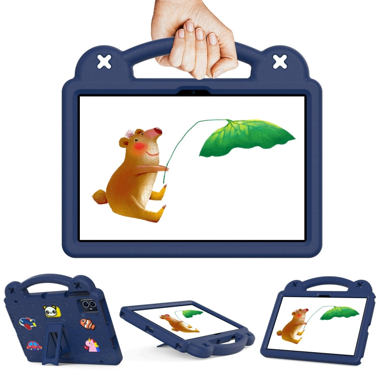 For Walmart ONN 10.1 Gen4 2024 Handle Kickstand Children EVA Shockproof Tablet Case(Navy Blue) by buy2fix