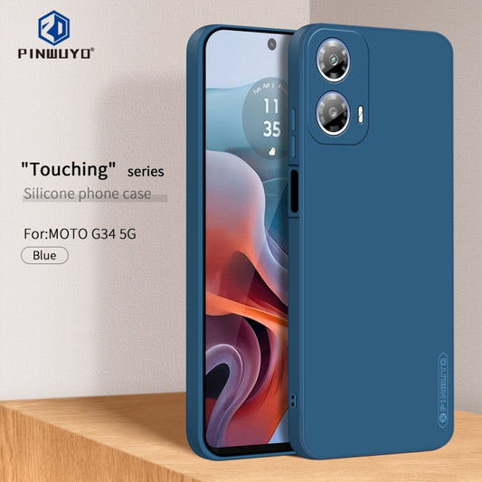 For Motorola Moto G34 5G PINWUYO Sense Series Liquid Silicone TPU Phone Case(Blue) by PINWUYO