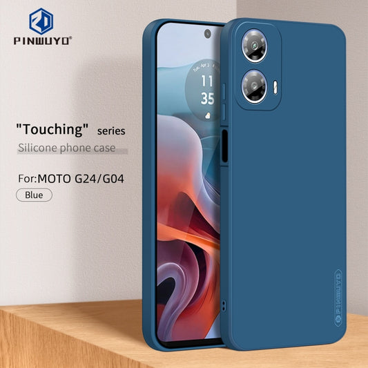 For Motorola Moto G24 / G04 PINWUYO Sense Series Liquid Silicone TPU Phone Case(Blue) by PINWUYO