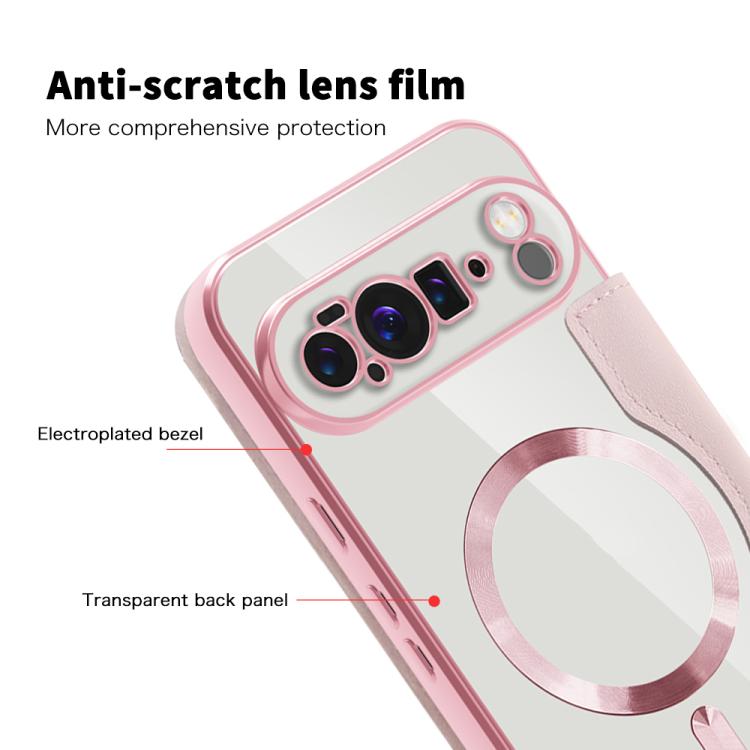 For Google Pixel 10 Pro XL Shield MagSafe RFID Anti-theft Leather Phone Case(Pink) - Google Cases by buy2fix | Online Shopping UK | buy2fix