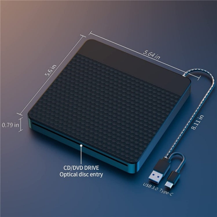 X001 USB 3.0+Type-C Disc Player External Optical Drive CD / DVD Burner Reader by buy2fix