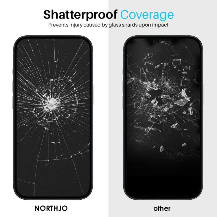 For iPhone 14 Pro NORTHJO 2pcs A++ Screen Protector Tempered Glass Film with Installation Frame - iPhone 14 Pro Tempered Glass by NORTHJO | Online Shopping UK | buy2fix