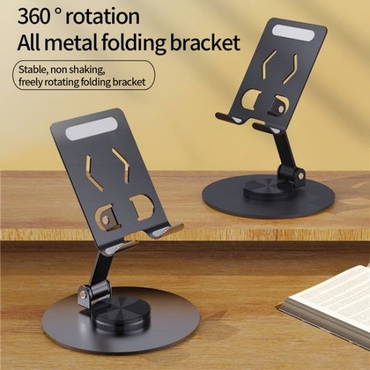 YY-027 360 Degree Rotation Foldable Desktop Phone Tablet Holder(Grey) - Desktop Holder by buy2fix | Online Shopping UK | buy2fix