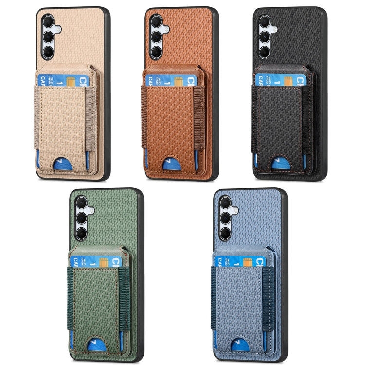 For Samsung Galaxy S25 5G Carbon Fiber Vertical Flip Wallet Stand Phone Case(Green) by buy2fix