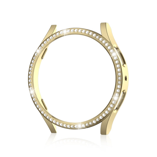 For Samsung Galaxy Watch 7 40mm Single Diamond Hollow PC Watch Protective Case(Gold) by buy2fix