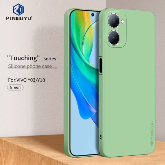 For vivo Y03 / Y18 PINWUYO Sense Series Liquid Silicone TPU Phone Case(Green) by PINWUYO