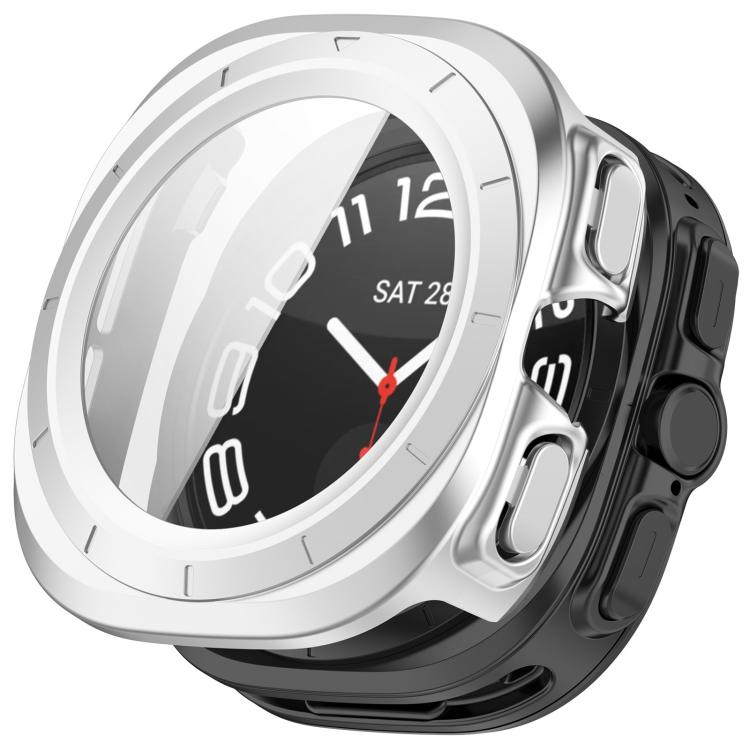 For Samsung Galaxy Watch Ultra 47mm / Ultra 2025 Tempered Film Integrated Waterproof PC Watch Protective Cover(Silver) - Watch Cases by buy2fix | Online Shopping UK | buy2fix