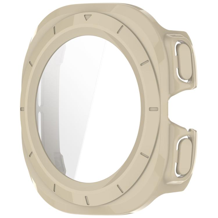 For Samsung Galaxy Watch Ultra 47mm / Ultra 2025 Tempered Film Integrated Waterproof PC Watch Protective Cover(Ivory) - Watch Cases by buy2fix | Online Shopping UK | buy2fix