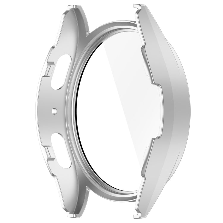 For Samsung Galaxy Watch 7 44mm Tempered Film Integrated Waterproof PC Watch Protective Cover(Silver) - Watch Cases by buy2fix | Online Shopping UK | buy2fix