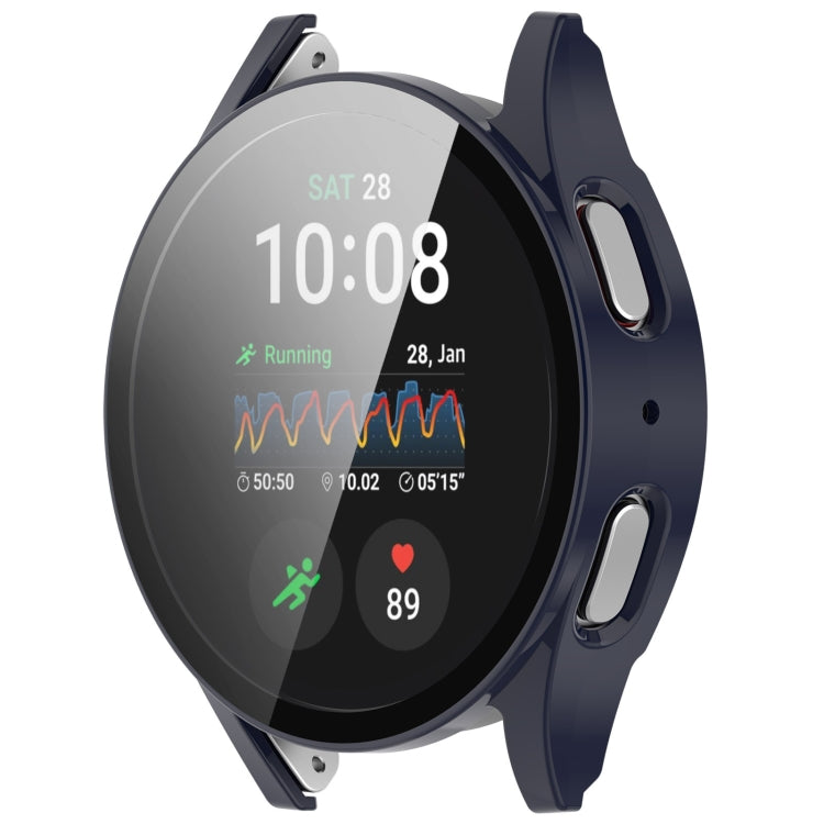 For Samsung Galaxy Watch 7 44mm Tempered Film Integrated Waterproof PC Watch Protective Cover(Dark Blue) - Watch Cases by buy2fix | Online Shopping UK | buy2fix