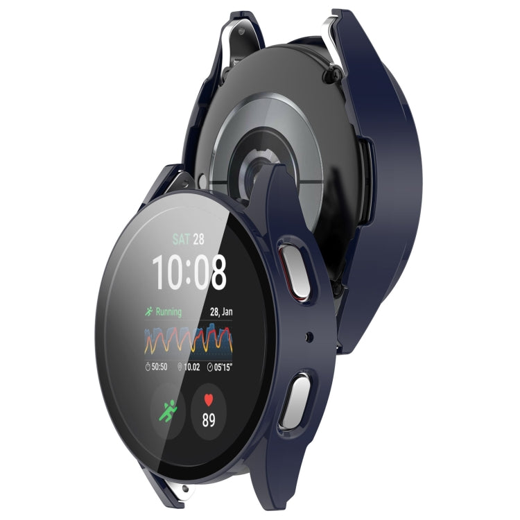 For Samsung Galaxy Watch 7 44mm Tempered Film Integrated Waterproof PC Watch Protective Cover(Dark Blue) - Watch Cases by buy2fix | Online Shopping UK | buy2fix