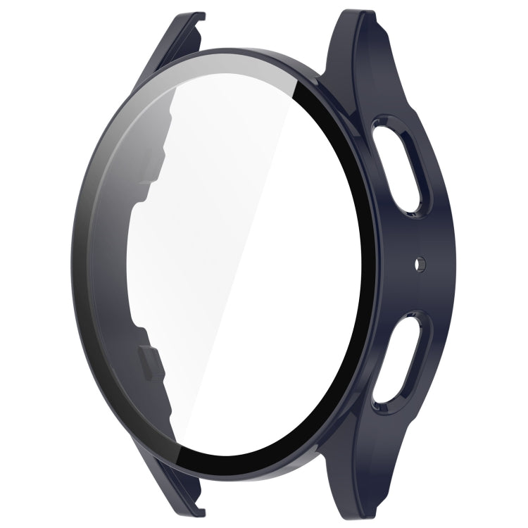 For Samsung Galaxy Watch 7 44mm Tempered Film Integrated Waterproof PC Watch Protective Cover(Dark Blue) - Watch Cases by buy2fix | Online Shopping UK | buy2fix