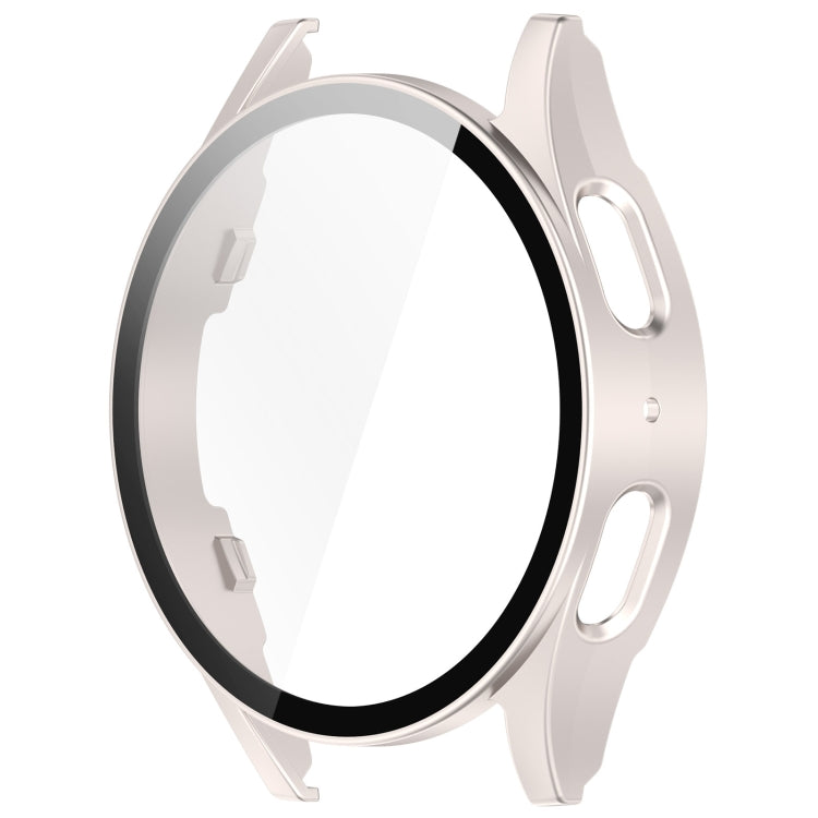 For Samsung Galaxy Watch 7 44mm Tempered Film Integrated Waterproof PC Watch Protective Cover(Starlight) - Watch Cases by buy2fix | Online Shopping UK | buy2fix