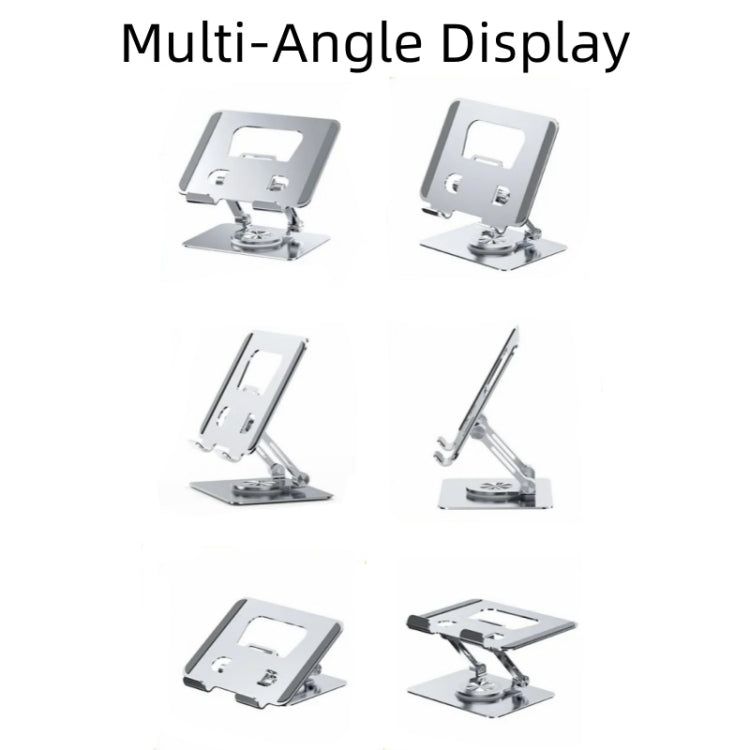 YY-J18 360 Degree Rotation Folding Hollow Heat Dissipation Phone Tablet Stand(Silver) - Desktop Holder by buy2fix | Online Shopping UK | buy2fix