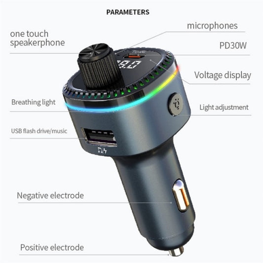 C58 Car MP3 Music Player Type-C + USB Car Charger Bluetooth Adapter FM Transmitter by buy2fix