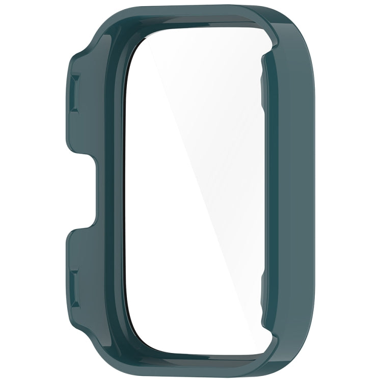 For Amazfit bip5 Unity PC + Tempered Glass Film Integrated Watch Protective Case(Pine Needle Green) - Watch Cases by buy2fix | Online Shopping UK | buy2fix