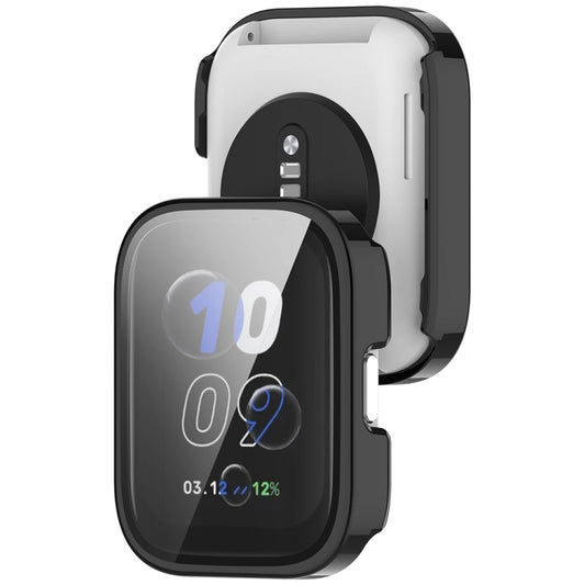 For Amazfit bip5 Unity PC + Tempered Glass Film Integrated Watch Protective Case(Black) by buy2fix