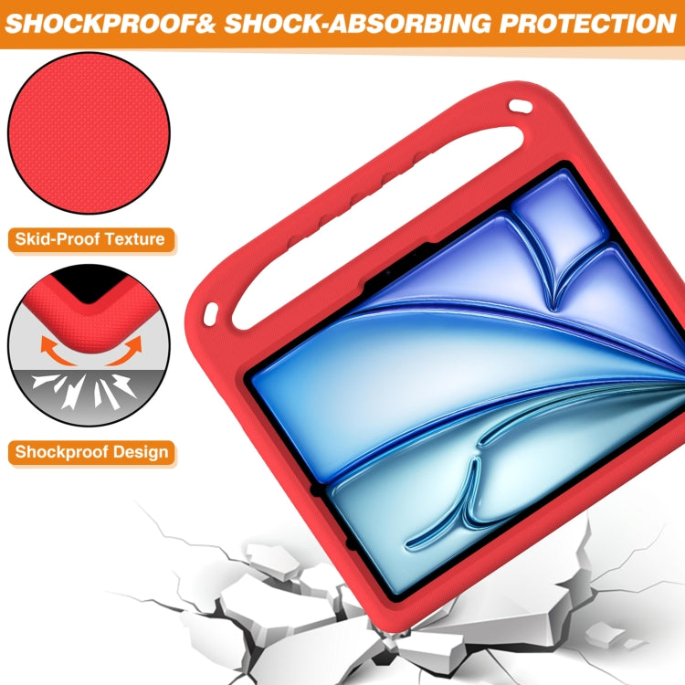 For iPad Air 11 2025 / 2024 / Pro 11 2024 Handle EVA Shockproof Tablet Case with Holder(Red) - iPad Air 11 2025 / 2024 Cases by buy2fix | Online Shopping UK | buy2fix