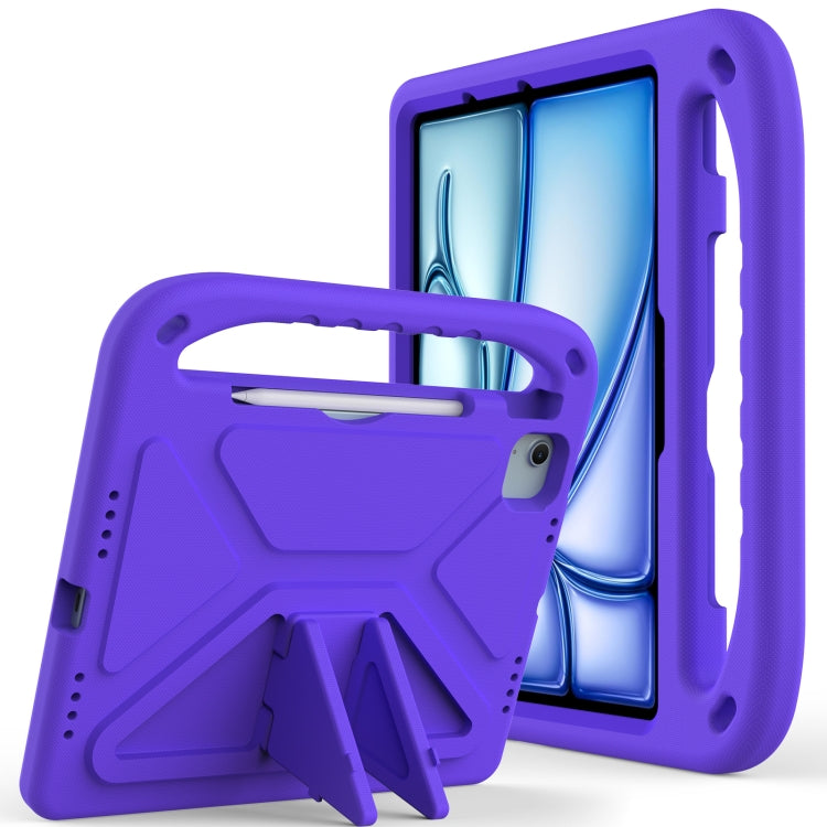 For iPad Air 11 2025 / 2024 / Pro 11 2024 Handle EVA Shockproof Tablet Case with Holder(Purple) - iPad Air 11 2025 / 2024 Cases by buy2fix | Online Shopping UK | buy2fix