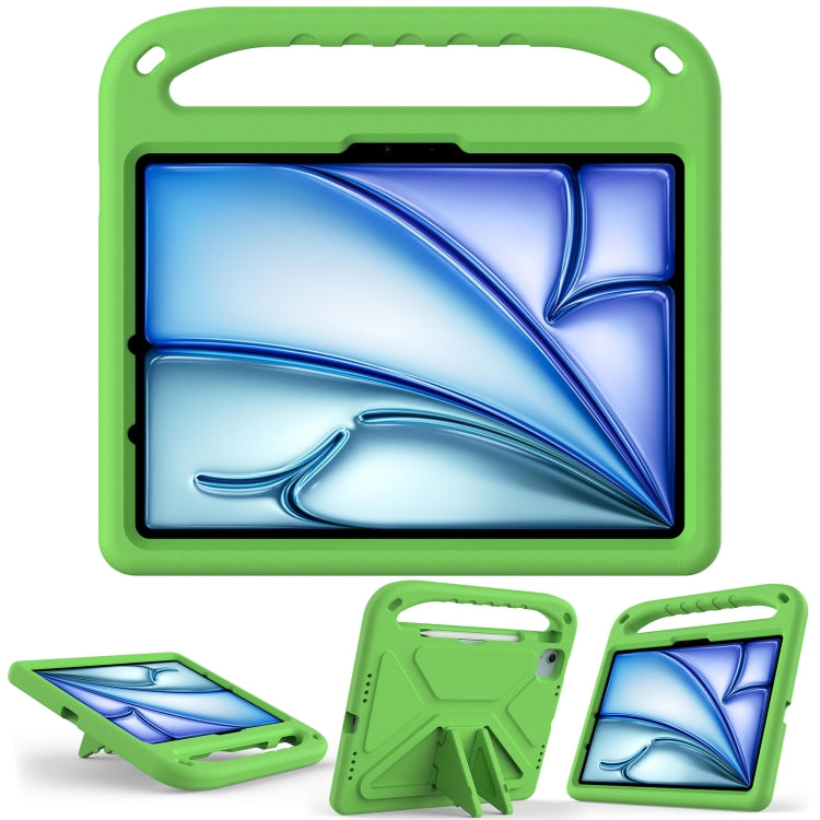 For iPad Air 11 2025 / 2024 / Pro 11 2024 Handle EVA Shockproof Tablet Case with Holder(Green) - iPad Air 11 2025 / 2024 Cases by buy2fix | Online Shopping UK | buy2fix