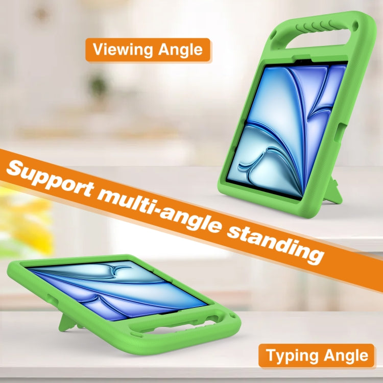 For iPad Air 11 2025 / 2024 / Pro 11 2024 Handle EVA Shockproof Tablet Case with Holder(Green) - iPad Air 11 2025 / 2024 Cases by buy2fix | Online Shopping UK | buy2fix