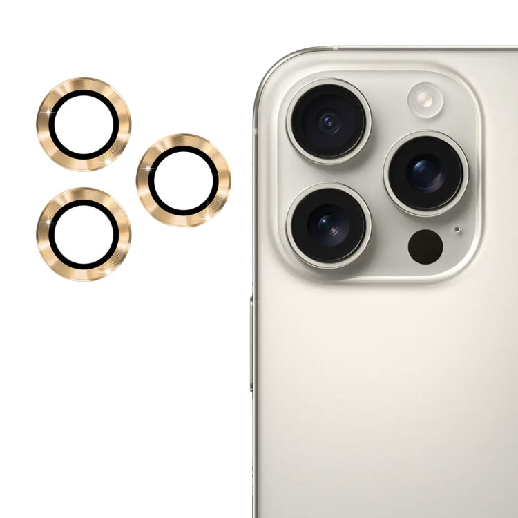 For iPhone 16 Pro / 16 Pro Max ENKAY 9H Rear Lens Aluminium Alloy Tempered Glass Film(Golden) - iPhone 16 Pro Max Tempered Glass by ENKAY | Online Shopping UK | buy2fix