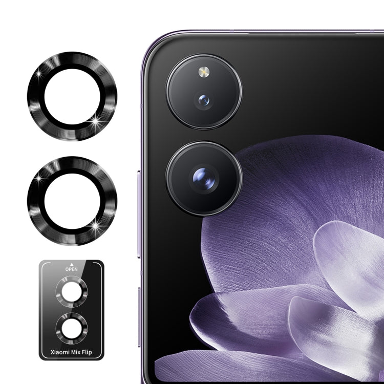 For Xiaomi Mix Flip ENKAY 9H Rear Lens Aluminium Alloy Tempered Glass Film(Black) - by ENKAY | Online Shopping UK | buy2fix