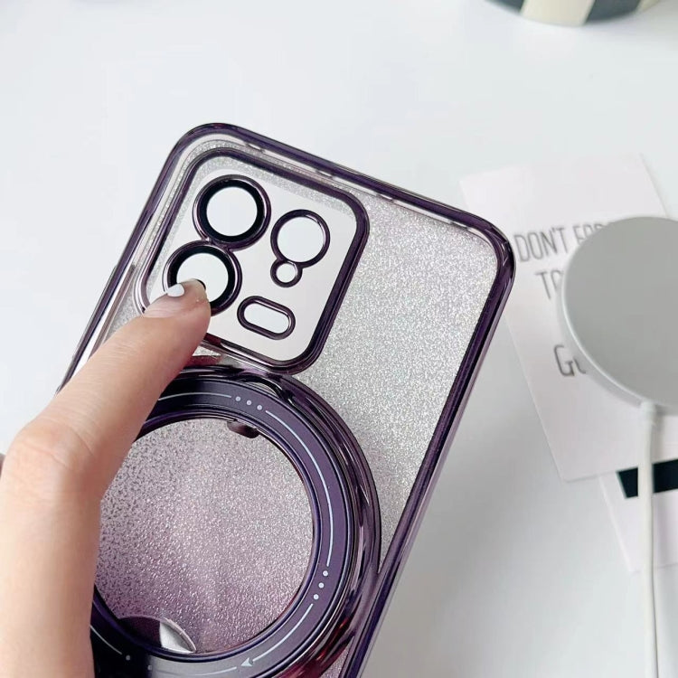 For Xiaomi 13 Lite / Civi 2 Rotation MagSafe Holder Gradient Glitter TPU Phone Case(Gold) by buy2fix