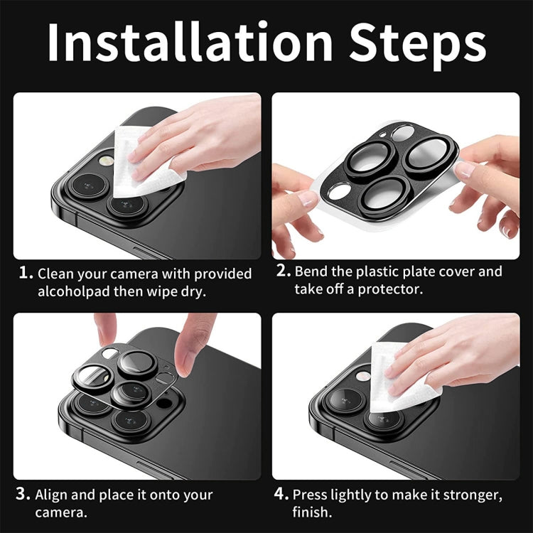 For iPhone 16 Pro / 16 Pro Max ENKAY Anti-reflection Camera Lens Aluminium Alloy Tempered Glass Film(Grey) by ENKAY