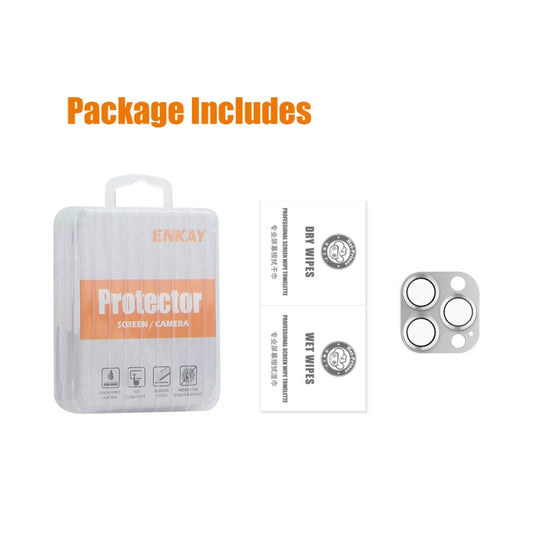 For iPhone 16 Pro / 16 Pro Max ENKAY Aluminium Alloy Tempered Glass Lens Cover Film(Grey) by ENKAY