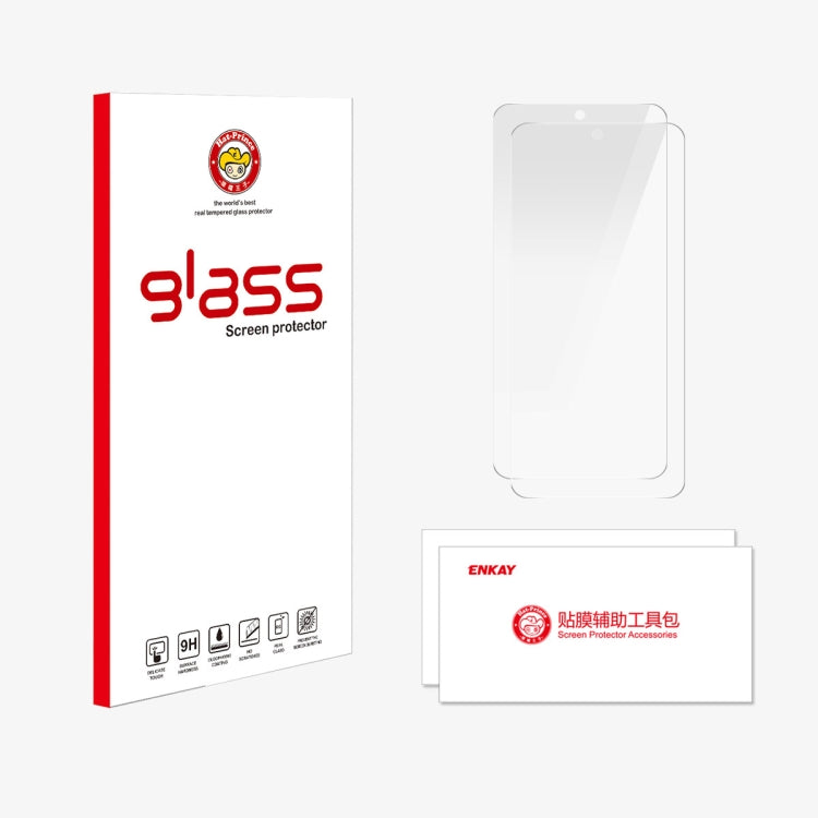 For Samsung Galaxy S24 FE 5G 2pcs ENKAY 9H Big Arc Edge High Aluminum-silicon Tempered Glass Film by ENKAY