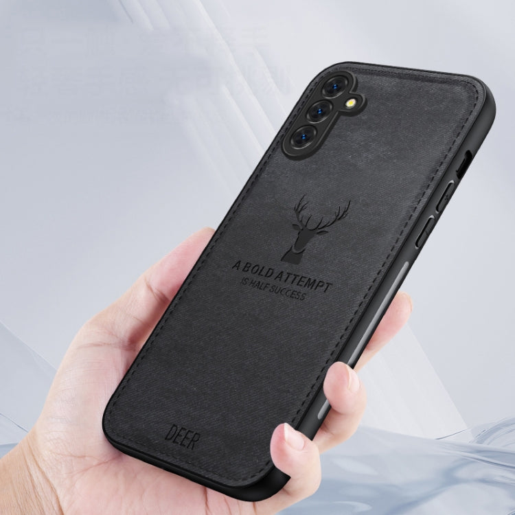 For Samsung Galaxy S25+ 5G Deer Head Cloth Skin All-inclusive Phone Case(Blue) by buy2fix
