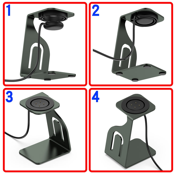 For Fitbit Ace LTE Aluminum Alloy Watch Charging Stand with Charger(Gray) by buy2fix