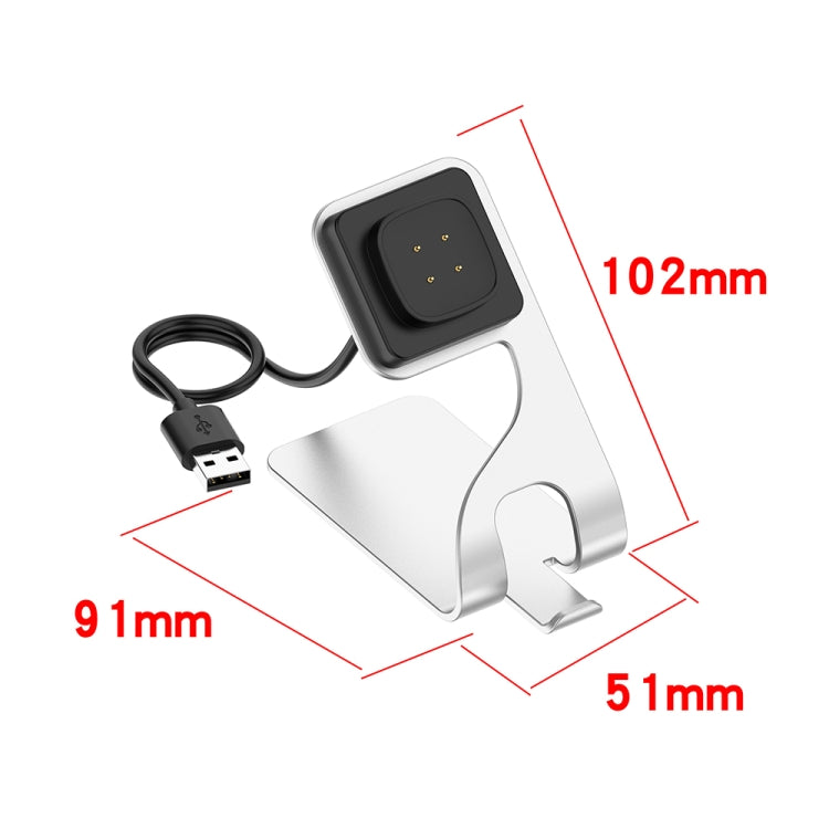 For Fitbit Ace LTE Aluminum Alloy Metal Bracket Watch Charger, Length: 1.5m(Gray) - Charger by buy2fix | Online Shopping UK | buy2fix