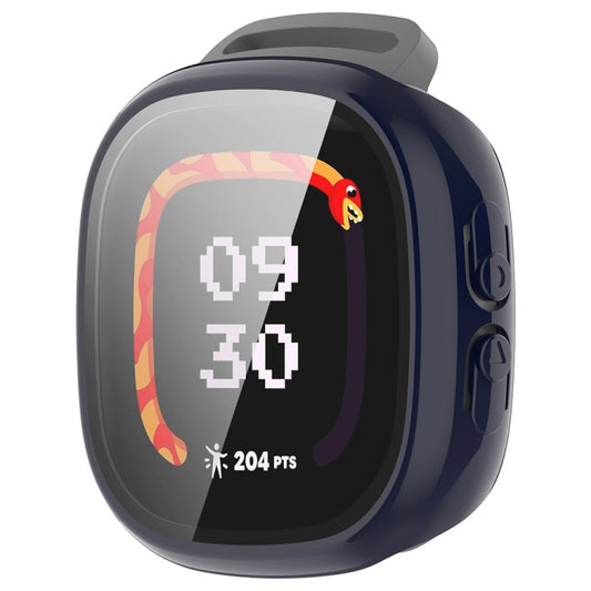 For Fitbit Ace LTE PC + Tempered Glass Film Integrated Watch Protective Case(Ink Blue) by buy2fix