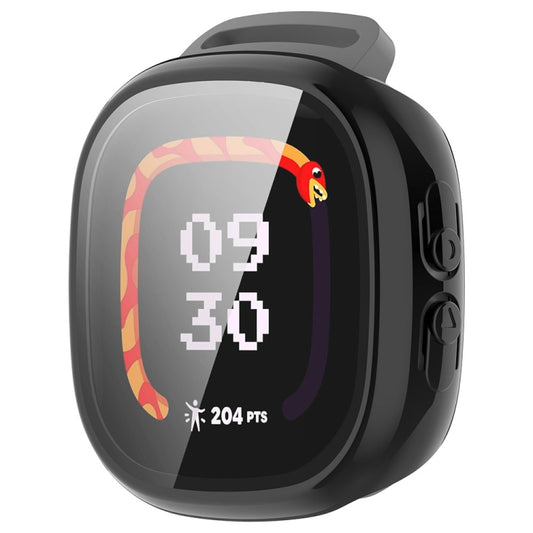 For Fitbit Ace LTE PC + Tempered Glass Film Integrated Watch Protective Case(Black) by buy2fix