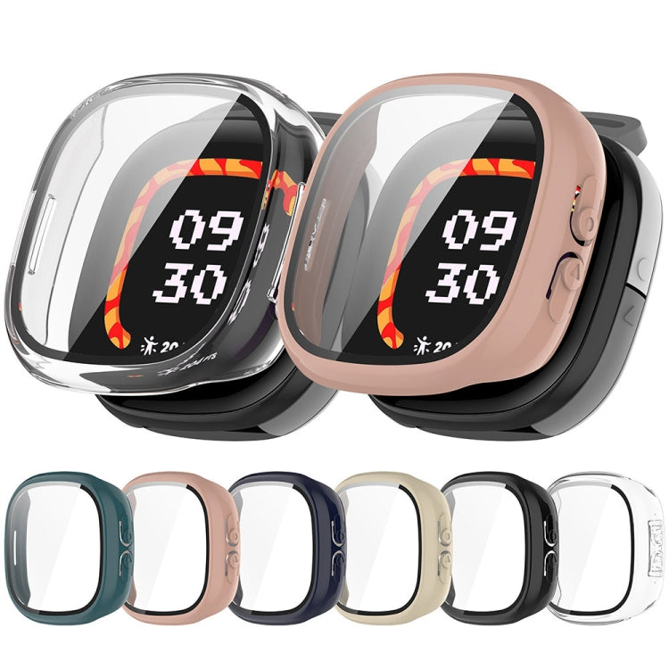 For Fitbit Ace LTE PC + Tempered Glass Film Integrated Watch Protective Case(Transparent White) - Watch Cases by buy2fix | Online Shopping UK | buy2fix