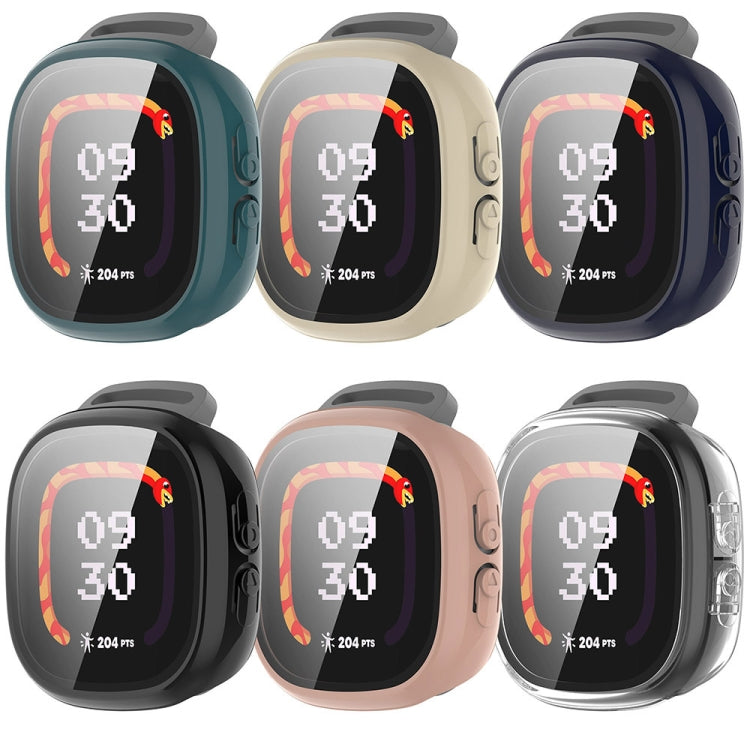 For Fitbit Ace LTE PC + Tempered Glass Film Integrated Watch Protective Case(Transparent White) - Watch Cases by buy2fix | Online Shopping UK | buy2fix