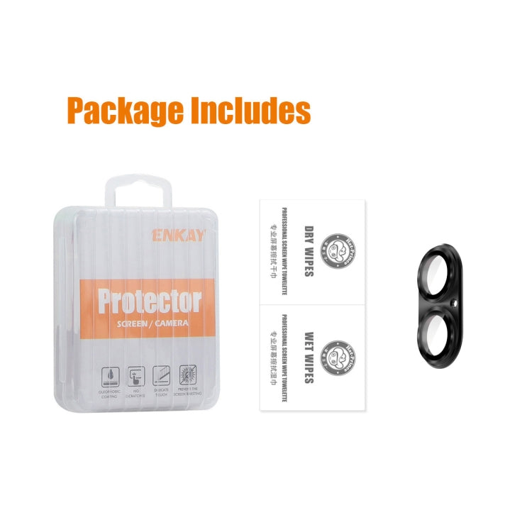 For iPhone 16 / 16 Plus ENKAY Aluminium Alloy Tempered Glass Lens Cover Film(Sierra Blue) by ENKAY