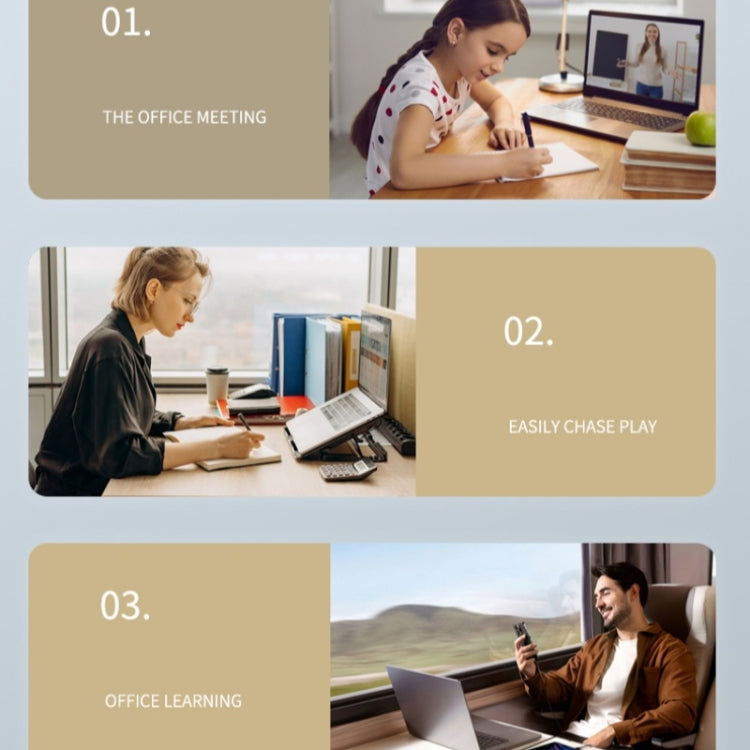 G69 Heat Dissipation Rotatable Notebook Desktop Stand Aluminum Alloy Foldable Laptop Bracket(Silver) by buy2fix