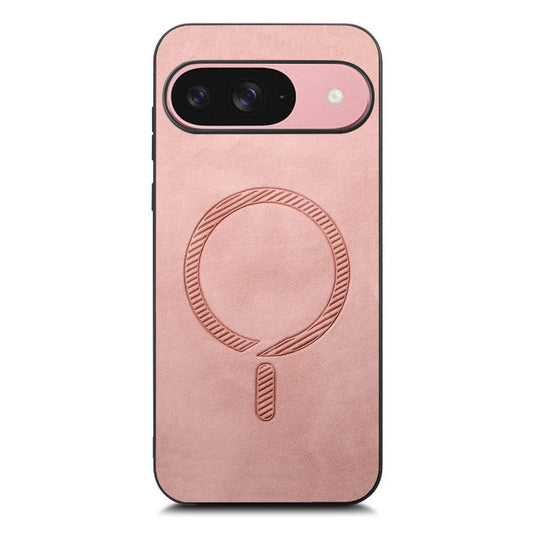 For Google Pixel 10 Retro Magsafe Magnetic PU Back Cover Phone Case(Pink) - Google Cases by buy2fix | Online Shopping UK | buy2fix