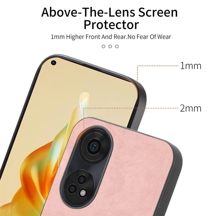 For OPPO Reno11 F Retro Magsafe Magnetic PU Back Cover Phone Case(Pink) - OPPO Cases by buy2fix | Online Shopping UK | buy2fix