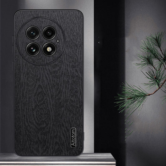 For OnePlus 13 Tree Bark Leather Shockproof Phone Case(Grey) by buy2fix