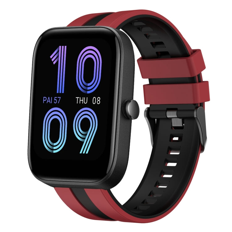 For Amazfit Bip3 20mm Two-Color Sports Silicone Watch Band(Red+Black) - Watch Bands by buy2fix | Online Shopping UK | buy2fix