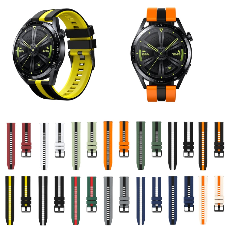 For Amazfit Bip3 Pro 20mm Two-Color Sports Silicone Watch Band(Green+Red) - Watch Bands by buy2fix | Online Shopping UK | buy2fix
